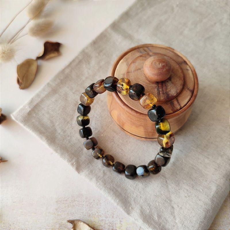 Браслет "Куб" янтарь