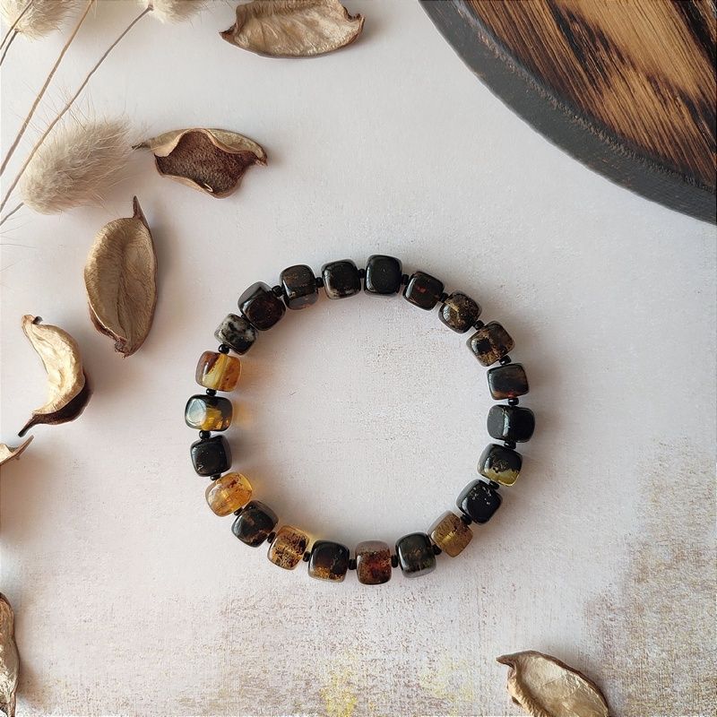 Браслет "Куб" янтарь