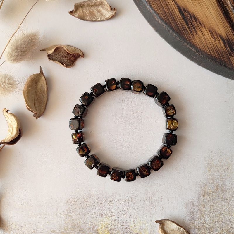 Браслет "Куб" янтарь