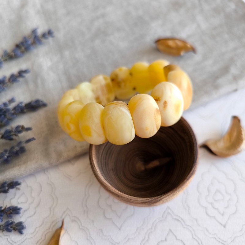 Браслет "Черепашка" янтарь