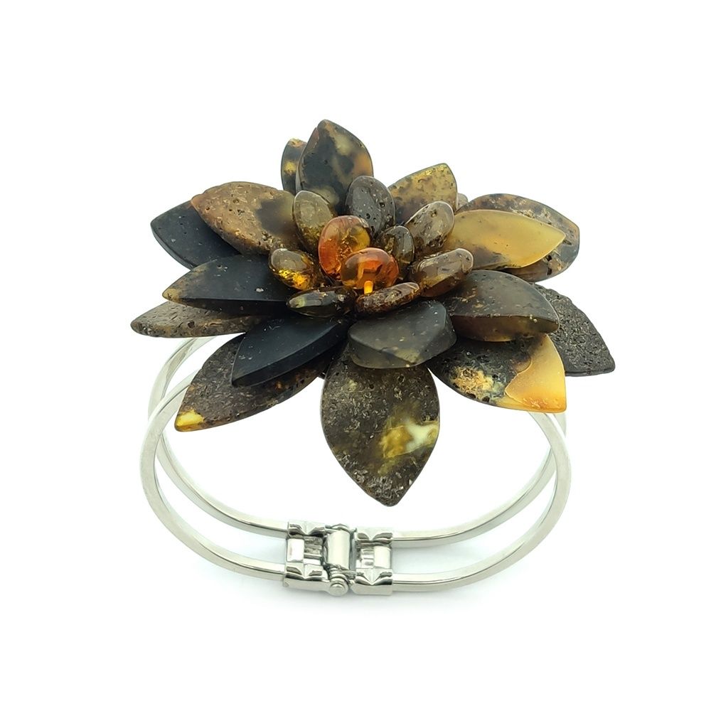 Браслет "Цветок" янтарь