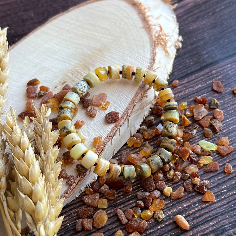 Браслет "Пеньки" Янтарь