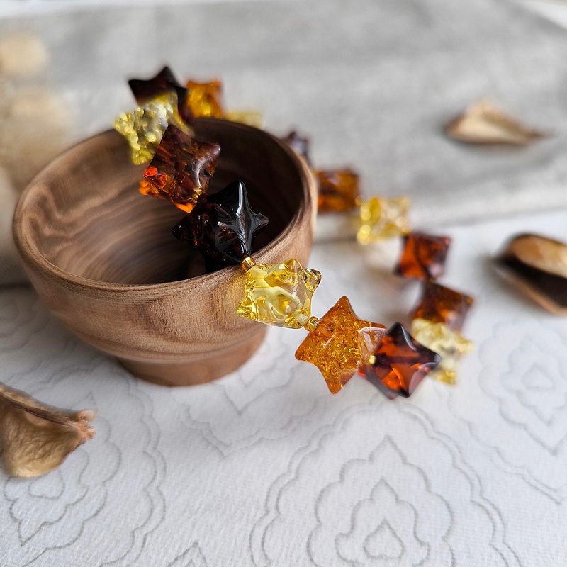 Браслет "Ёжик" янтарь