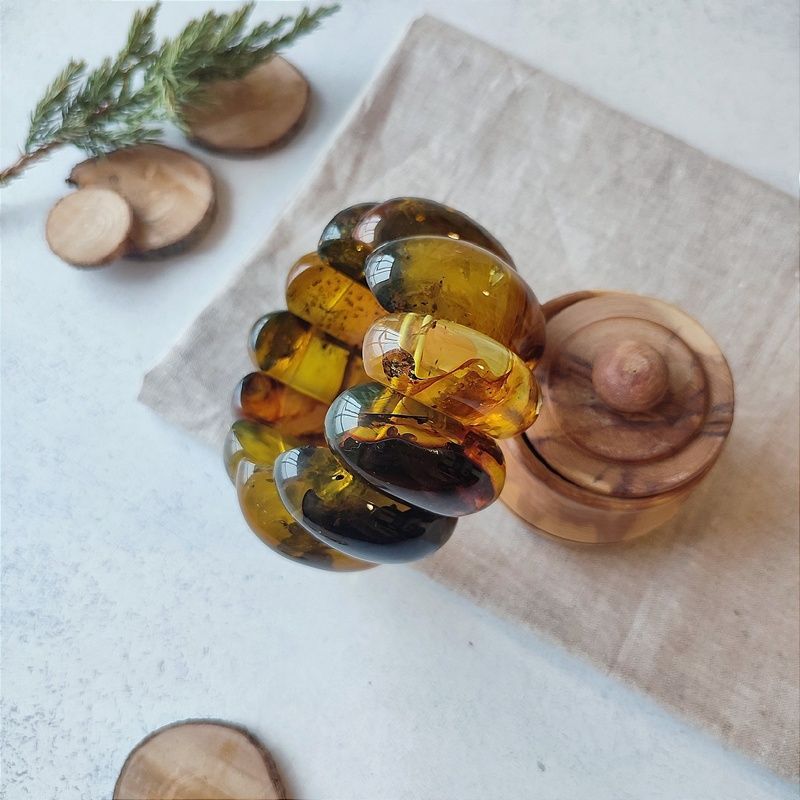 Браслет "Мандарин" янтарь