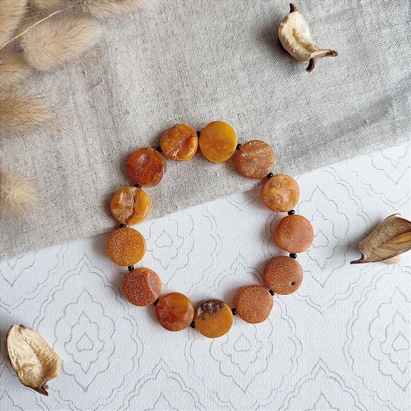 Браслет "Таблетка" янтарь