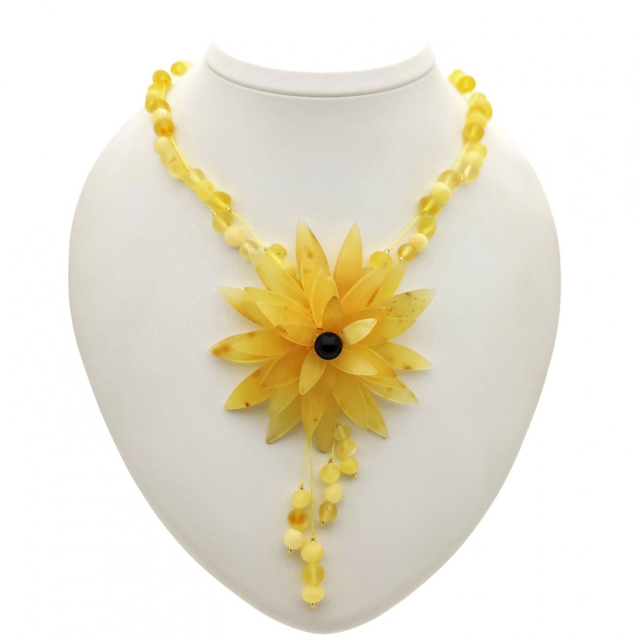 Колье "Цветок" янтарь