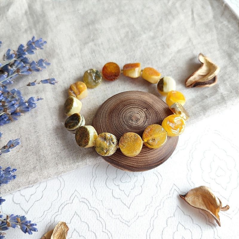 Браслет "Таблетка" янтарь