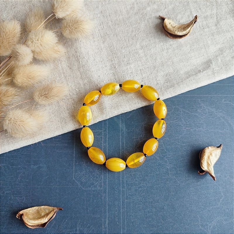 Браслет "Оливка" янтарь