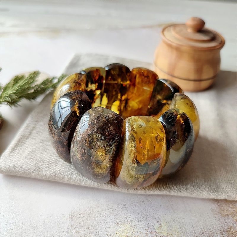 Браслет "Мандарин" янтарь