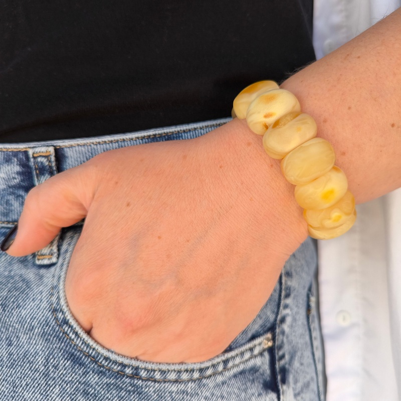 Браслет "Черепашка" янтарь