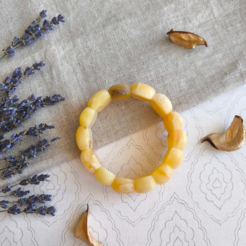 Браслет "Черепашка" янтарь