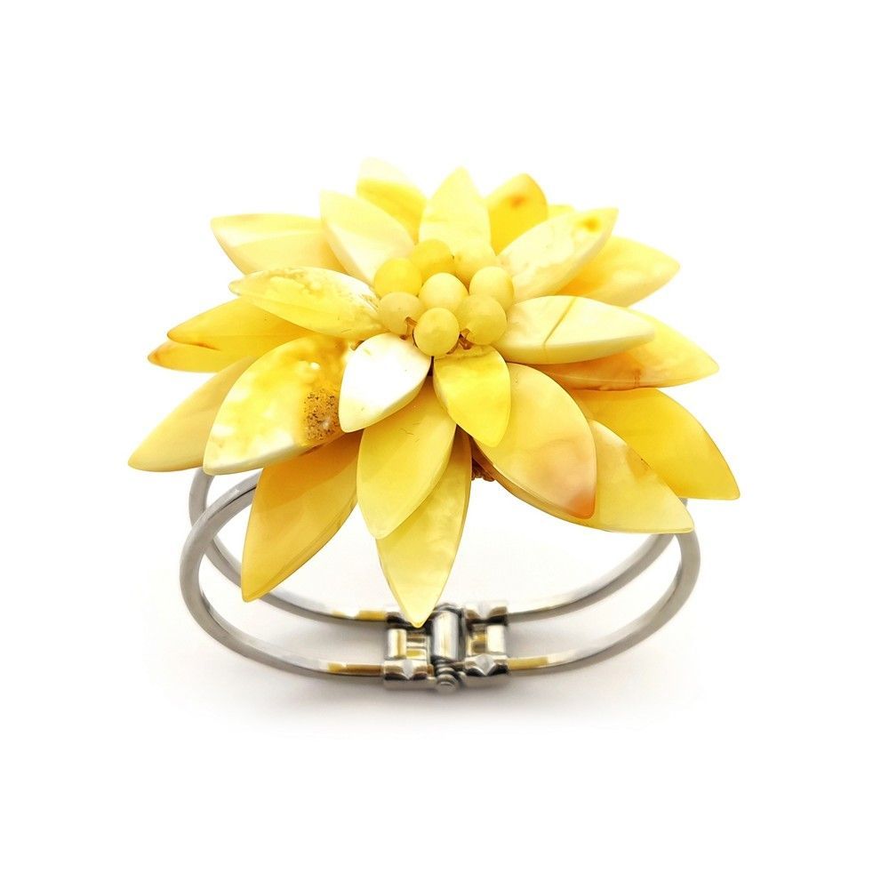 Браслет "Цветок" янтарь