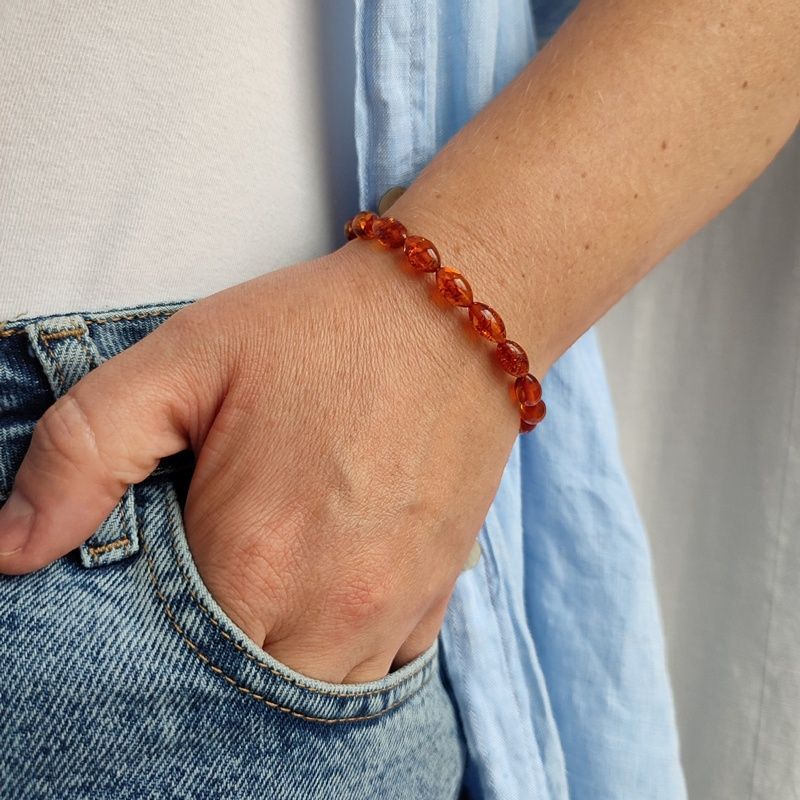 Браслет "Оливка" янтарь