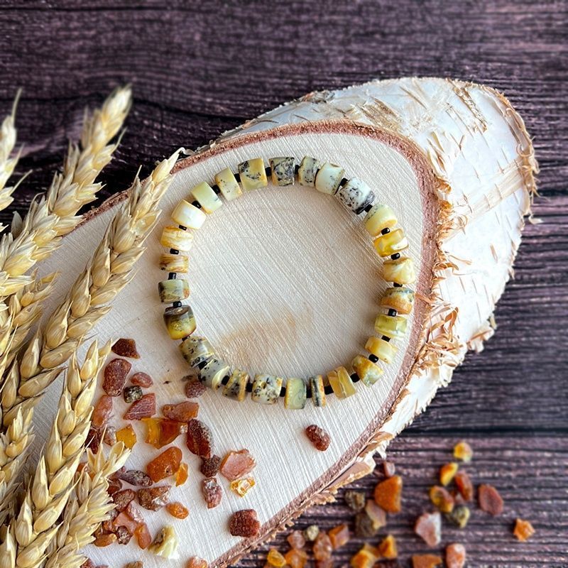 Браслет "Пеньки" Янтарь